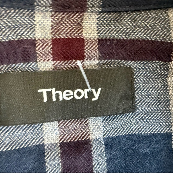 THEORY Zack PS Dolton Long Sleeve Button Up Shirt Mens Plaid Small 940 - Picture 2 of 4